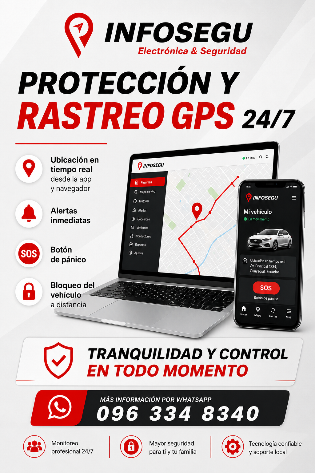 Protección y rastreo GPS 24/7 INFOSEGU